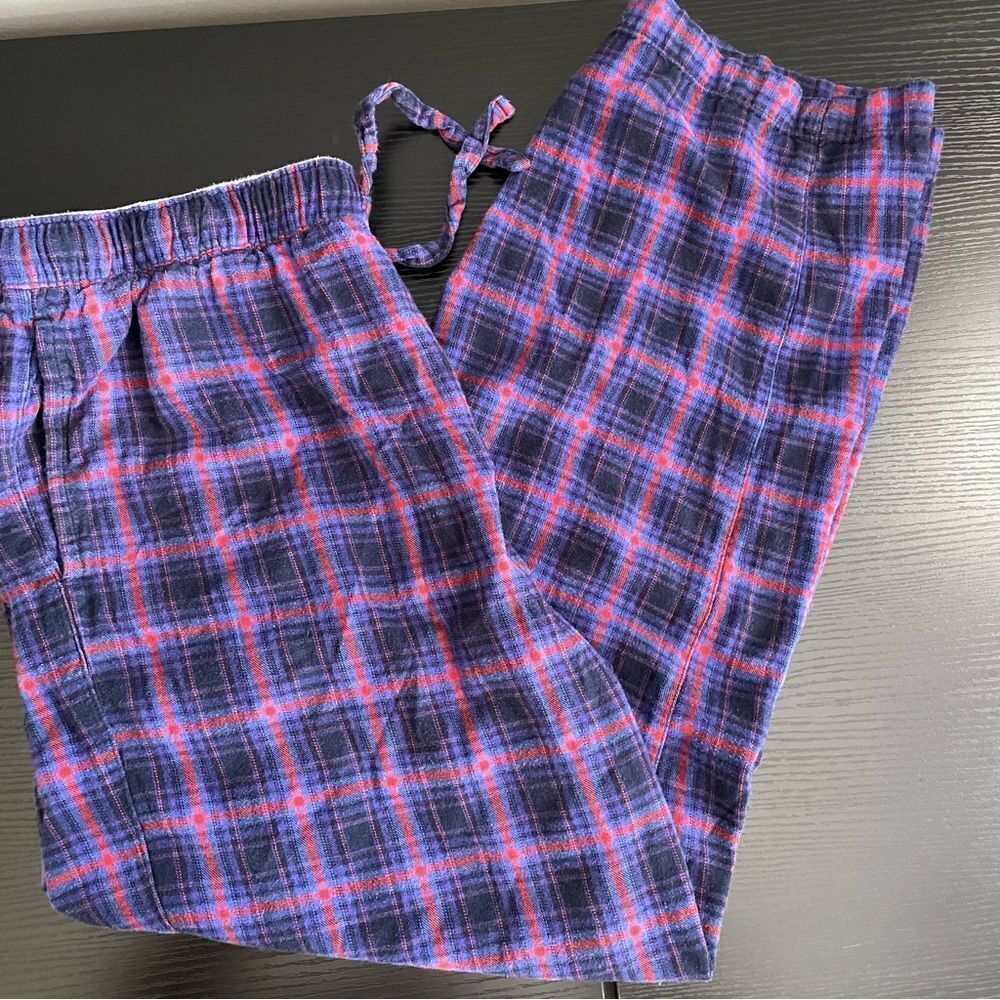Gap Mens Cotton/Rayon Plaid Sleep Drawstring Waist Pants, Large